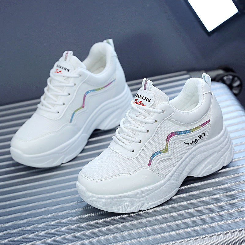 Damen Sneaker Sportlich Plattform Bequem Atmungsaktiv
