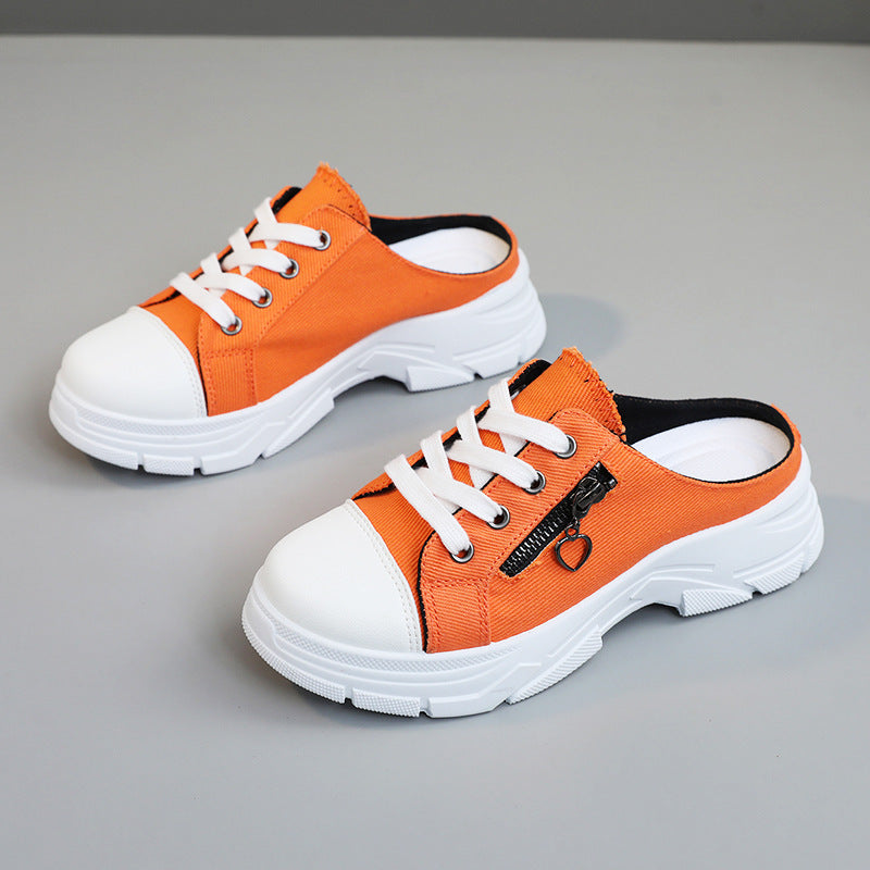 Damen Sneaker Slip-On Bequem Reißverschluss Schwarz
