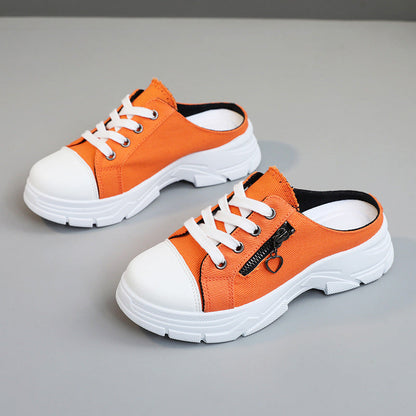 Damen Sneaker Slip-On Bequem Reißverschluss Schwarz