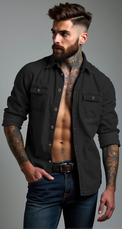 Bequemes Herren Baumwoll Hemd Casual Modern