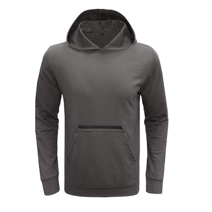Herren Hoodie Reißverschluss Kapuze Modern Grau