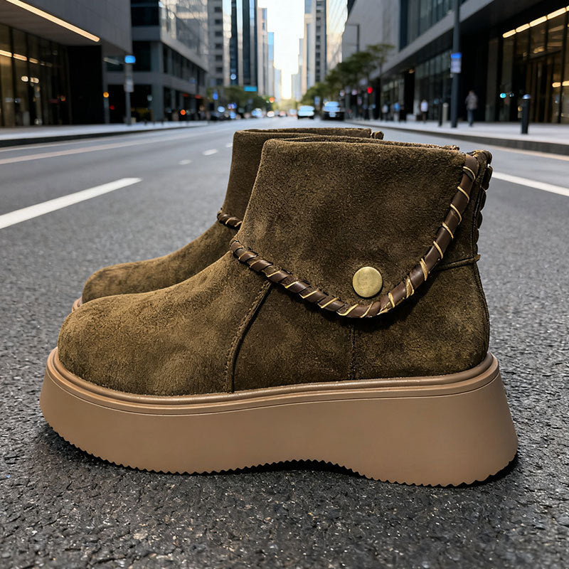 Damen Stiefel Kurz Modisch mit Weichem Innenfutter und Komfortsohle