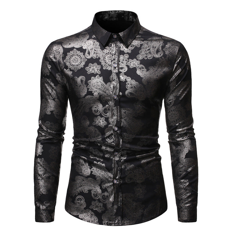 Herren Hemd Elegant Floralmuster Stilvolle Bluse