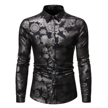 Herren Hemd Elegant Floralmuster Stilvolle Bluse