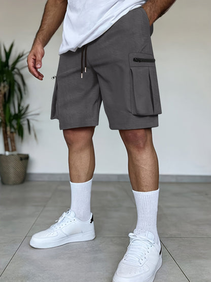 Herren Cargo Shorts Reißverschluss Taschen Funktionale Sommerhose