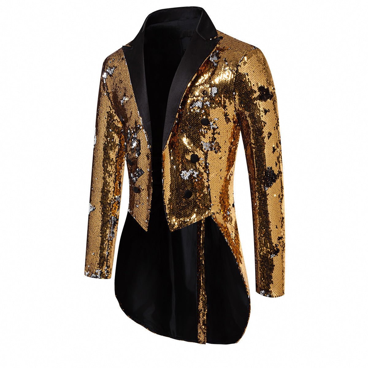 Herren Sakko Glitzer Pailletten Anzugjacke Glamour