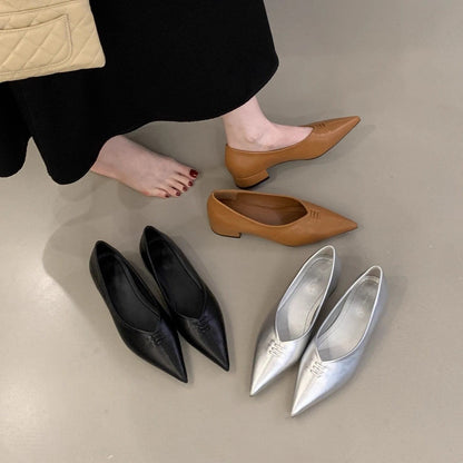 Elegante Damen Ballerinas Spitze Metall Detail