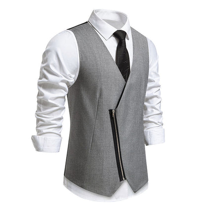 Herren Anzugweste Elegant Modern Reißverschluss