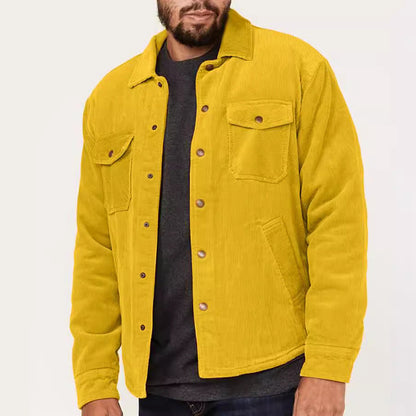 Herren Cordjacke robust mit Taschen und Reißverschluss