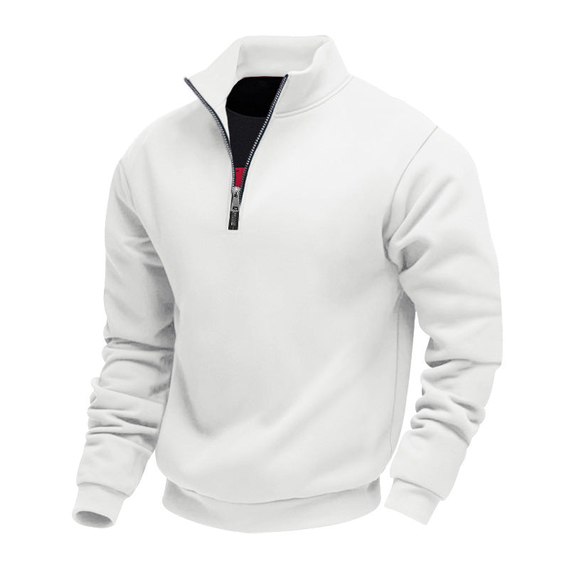 Herren Sweatshirt Sportlich Mit Stehkragen Reißverschluss Modern