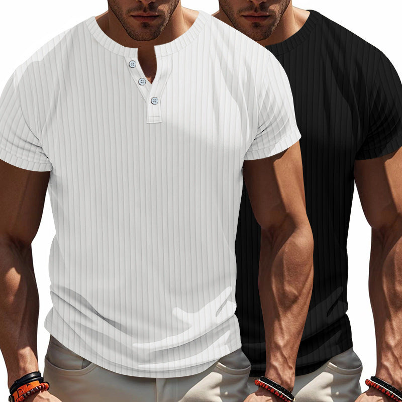 Herren T-Shirt Kurzarm Rippdesign Modern Berlin Style