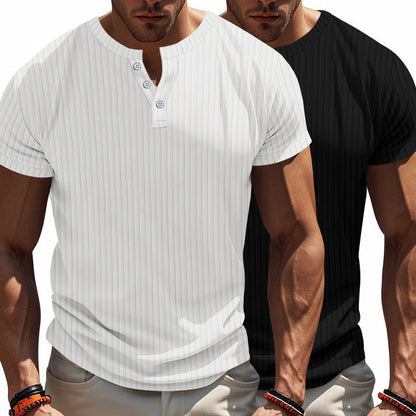 Herren T-Shirt Kurzarm Rippdesign Modern Berlin Style