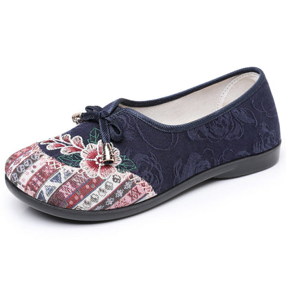 Damen Ballerinas Bequem Elastisch Floral