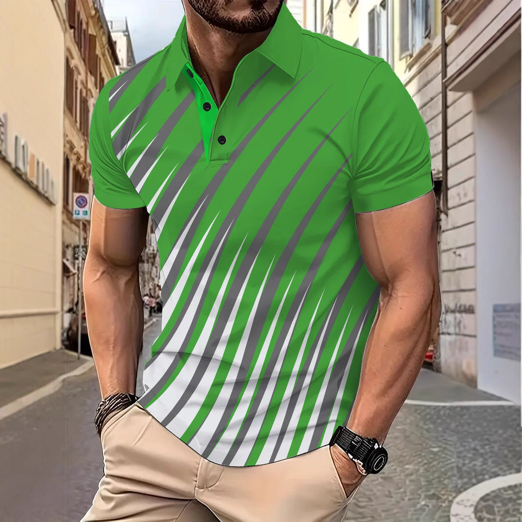 Herren Poloshirt Sportlich Streifenmuster Modern - BerlinGlamour