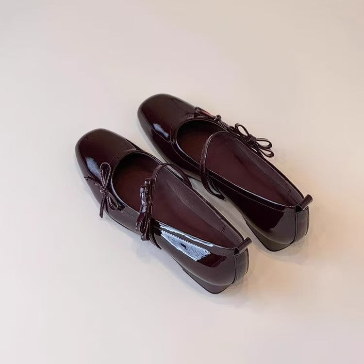 Damen Ballerinas Elegante Riemen Sandalen Glänzend