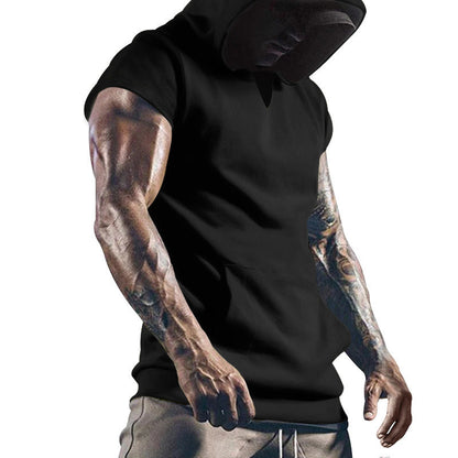 Herren Hoodie Kurzarm Sportlich Grau