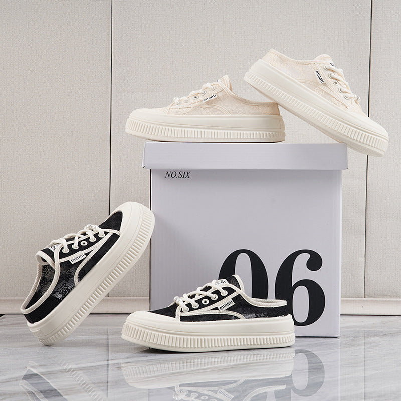 Damen Sneaker Bequem Spitze Modern Weiß