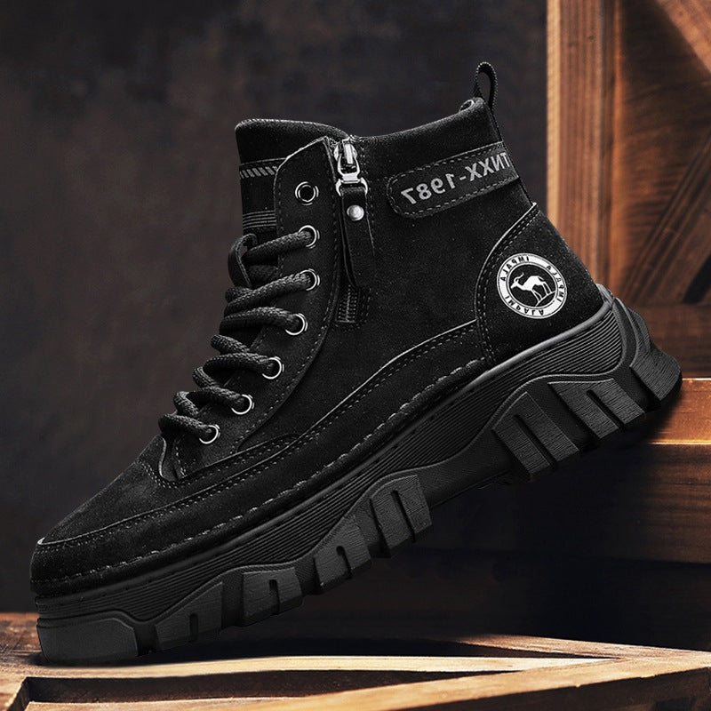 Damen Stiefel High-Top Robust Schuhe Mit Schnellverschluss