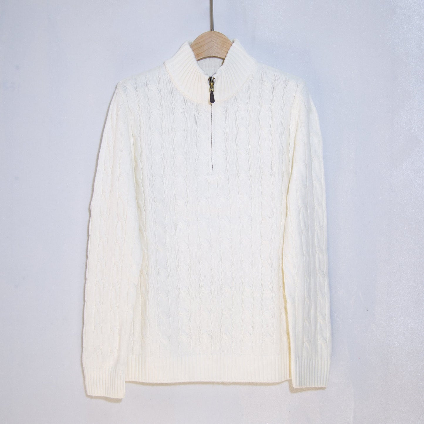 Herren Strickpullover Eleganter Zopfmuster Mit Reißverschluss