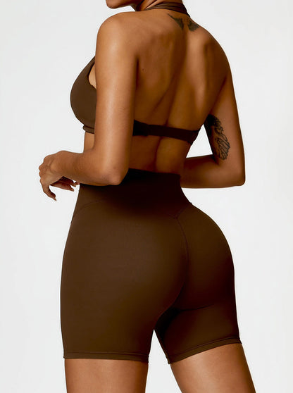 Hohe Taille Shorts Nahtlos Damen Sport