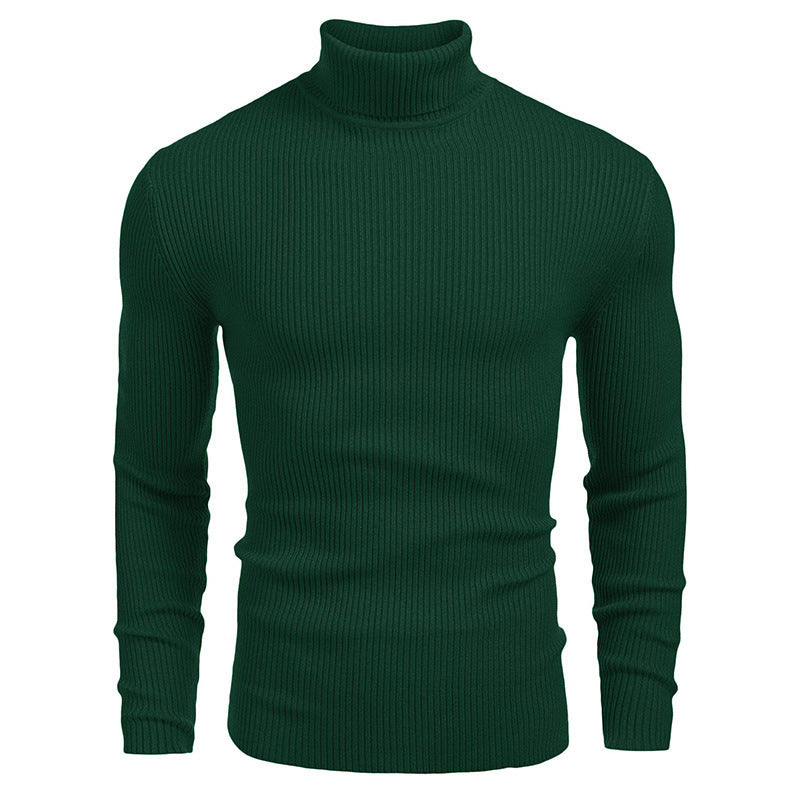 Herren Rollkragenpullover Feinrippstrick Elegante Mode