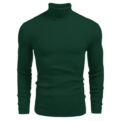 Herren Rollkragenpullover Feinrippstrick Elegante Mode