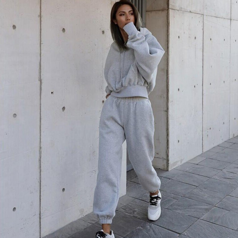 Damen Hoodie Set mit Jogginghose Bequem Elastisch