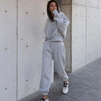 Damen Hoodie Set mit Jogginghose Bequem Elastisch