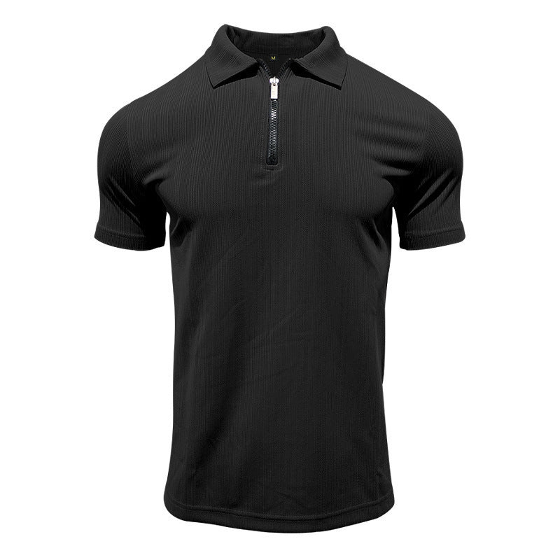 Herren Polohemd Modern mit Reißverschluss Slim Fit