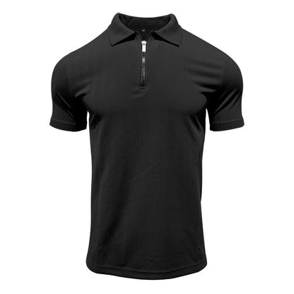 Herren Polohemd Modern mit Reißverschluss Slim Fit