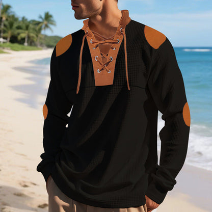 Für den Online-Shop Herren lässiges Langarm-Henley-Shirt schreibe ich: 

Herren lässiges Langarm-Henley-Shirt → Elegantes Herren-Shirt mit stilvollem Design
