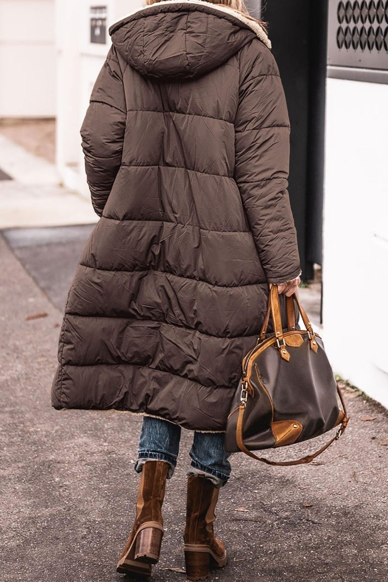 Damen Parka gefüttert mit Kapuze und lässigem Schnitt