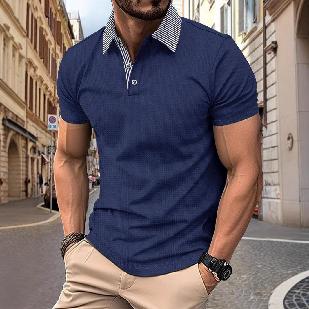 Herren Poloshirt Modern Kragen Strukturiert Elegant