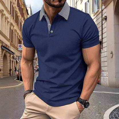 Herren Poloshirt Modern Kragen Strukturiert Elegant