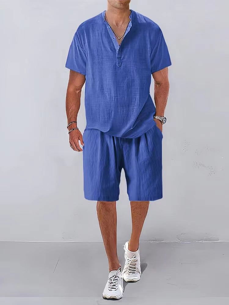Herren Leinenanzug Bequem Relaxed Fit Sommer