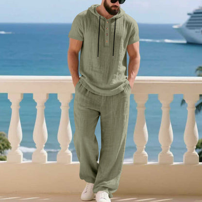 Herren Freizeit Set Kapuze Elastischer Bund Sportlich