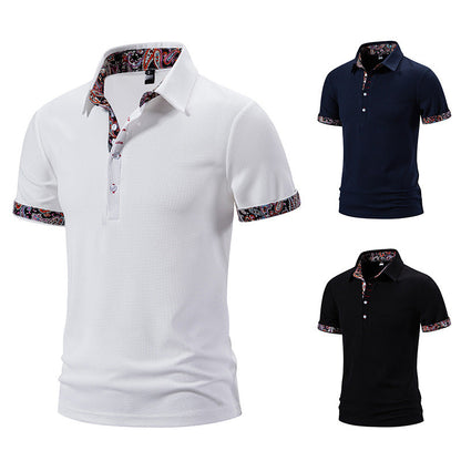 Herren Polohemd Paisley Muster Kragen Modern