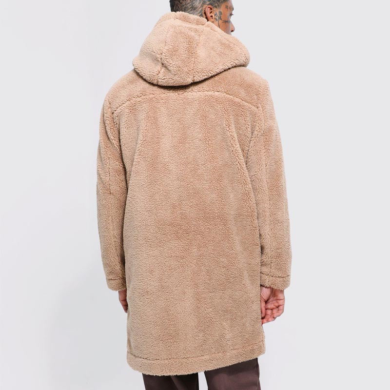 Herren Teddyjacke Kuschelig Mit Kapuze Warm