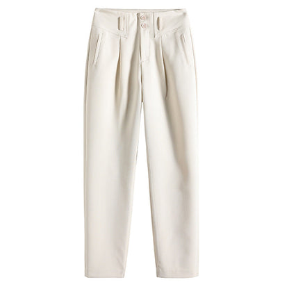 Schmale Damen Stoffhose mit Bundfalten Elegant