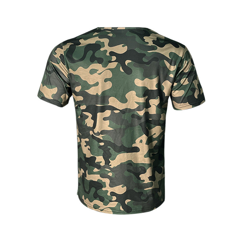 Männer Camo T-Shirt Grün Militärstyle