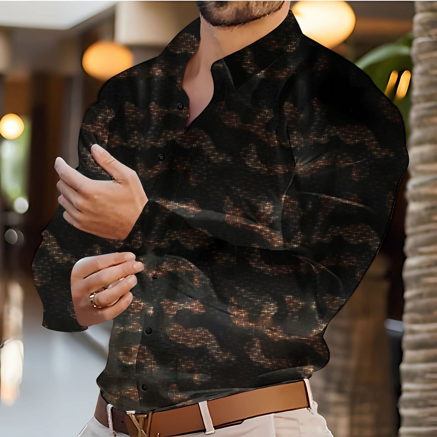 Herren Hemd Modernes Grafikmuster Elegantes Design - BerlinGlamour