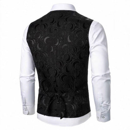 Herren Weste mit floralem Muster Elegant Modern