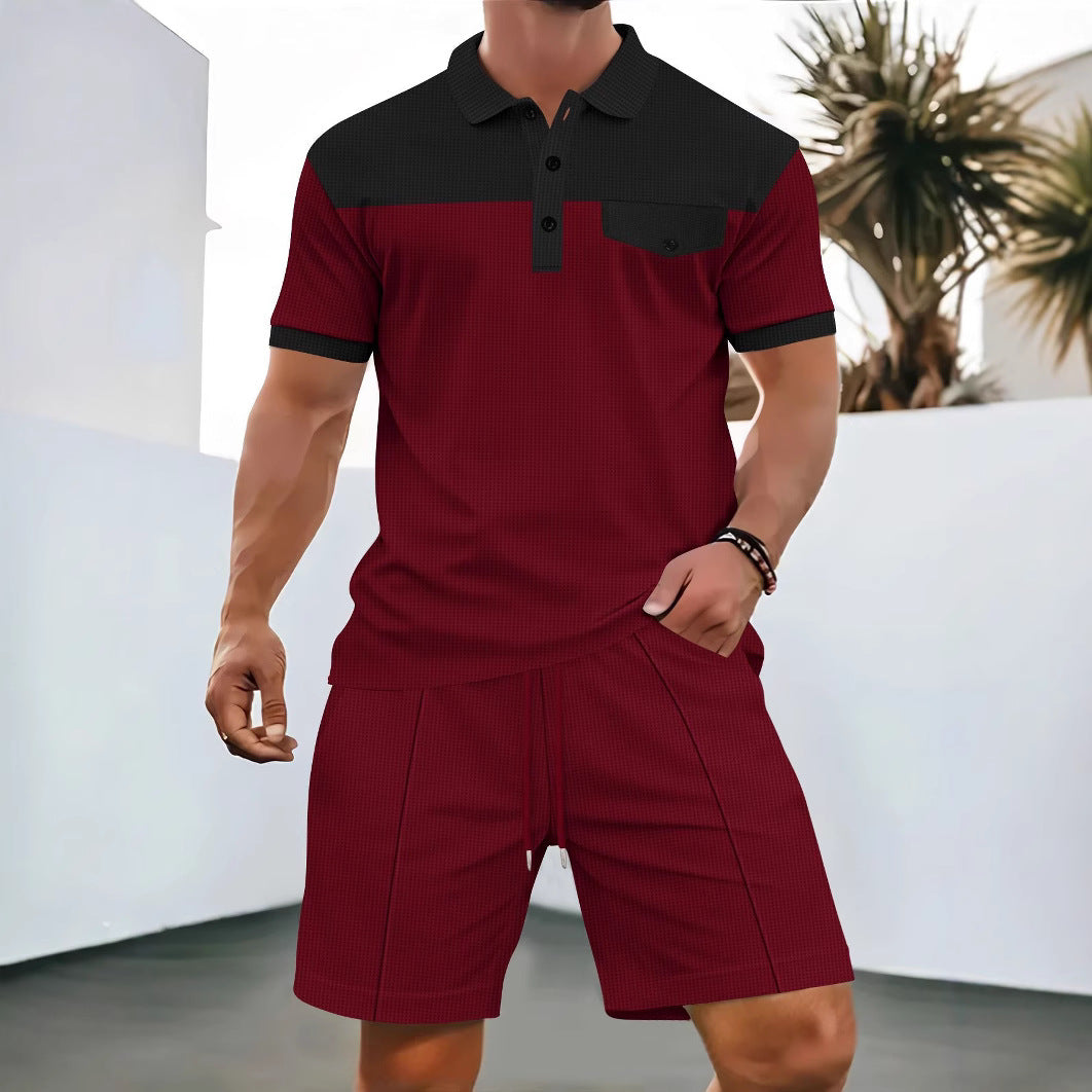 Herren Poloshirt Sportlich atmungsaktiv mit Shorts-Set