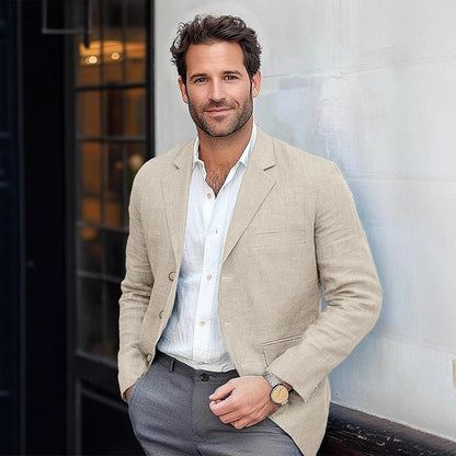 Herren Leinenblazer Leicht Sommer Modern
