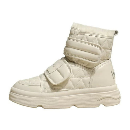 Damen Winterstiefel Gefüttert Warm mit Klettverschluss