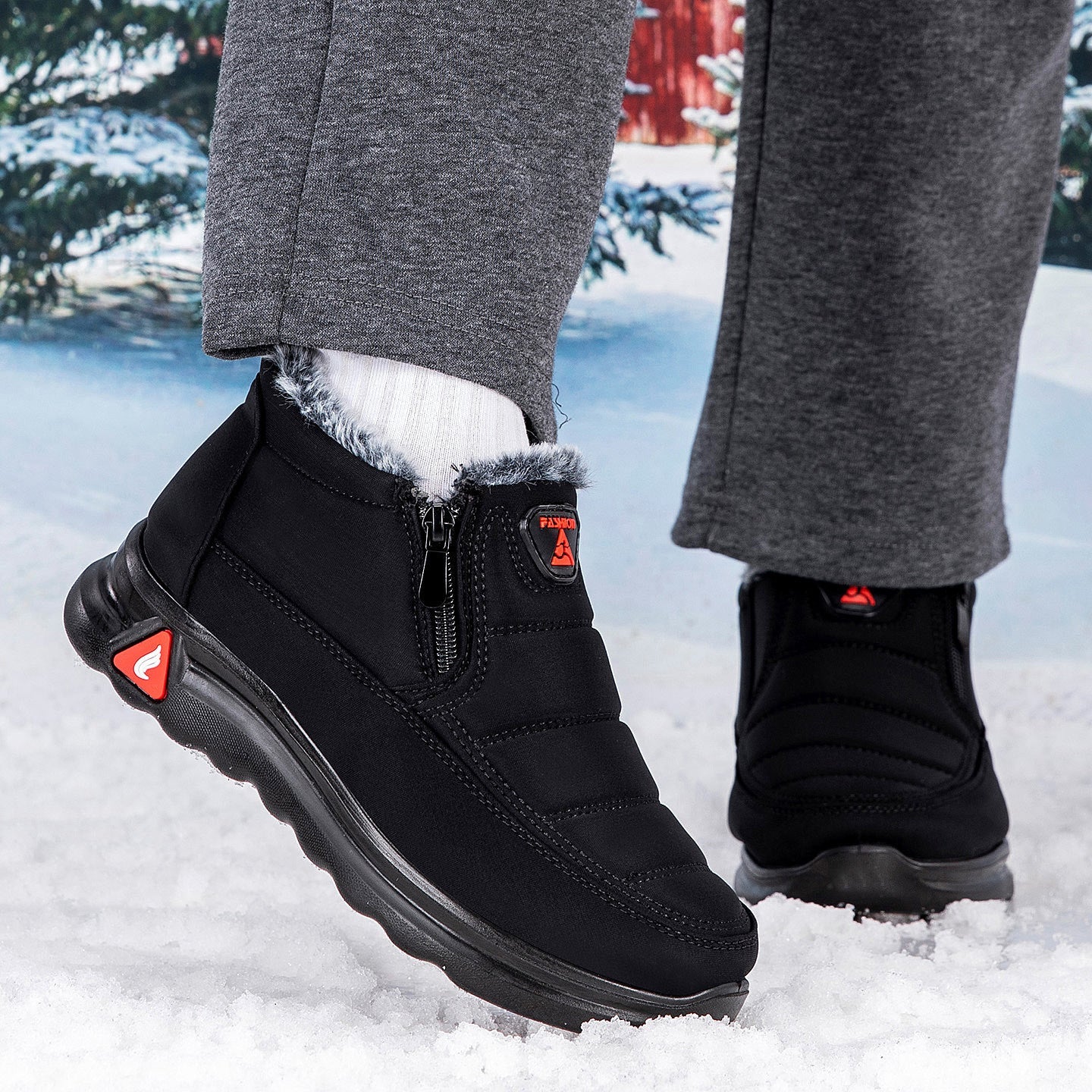 Damen Stiefel Warmfutter Rutschfest Winter Mode
