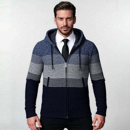 Herren Hoodie Jacke Modern Strukturiert mit Taschen