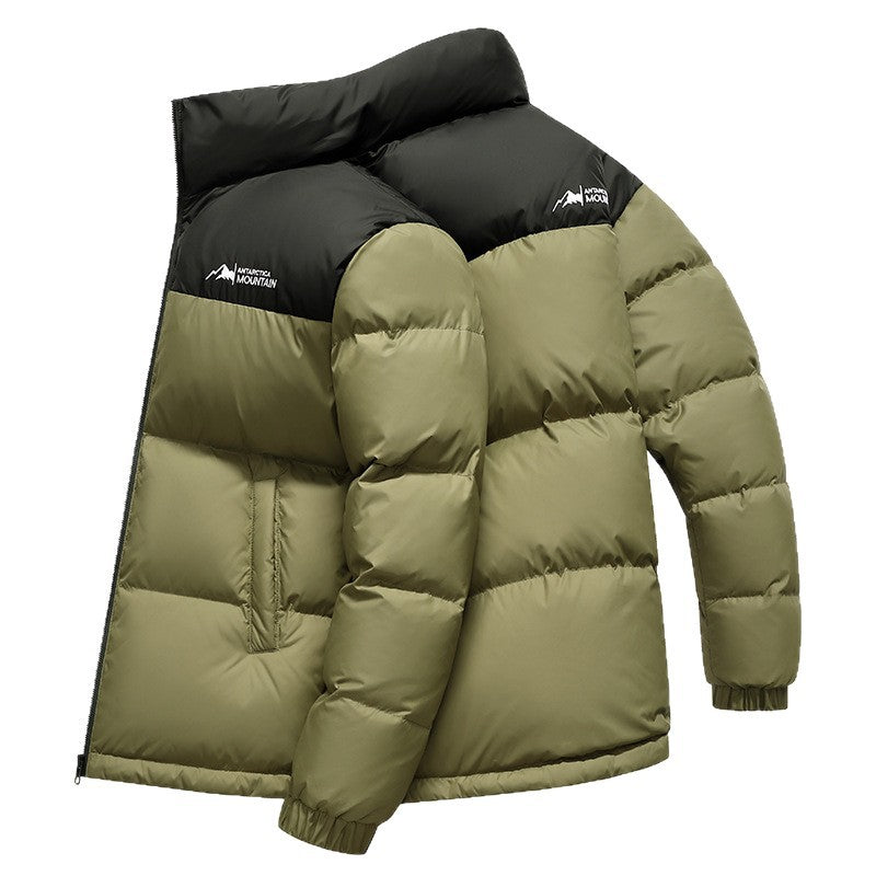 Herren Winterjacke Steppjacke Warm Isoliert Schwarz
