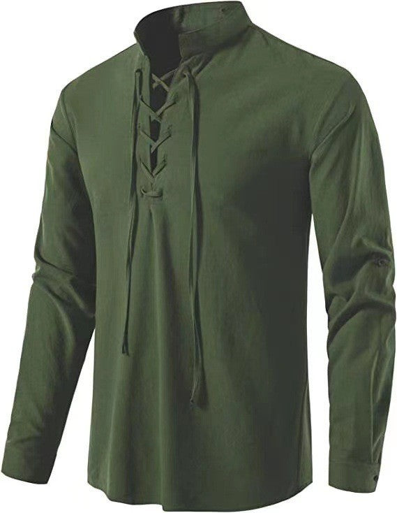 Herren Langarmshirt Modern Kordelzug Elegant