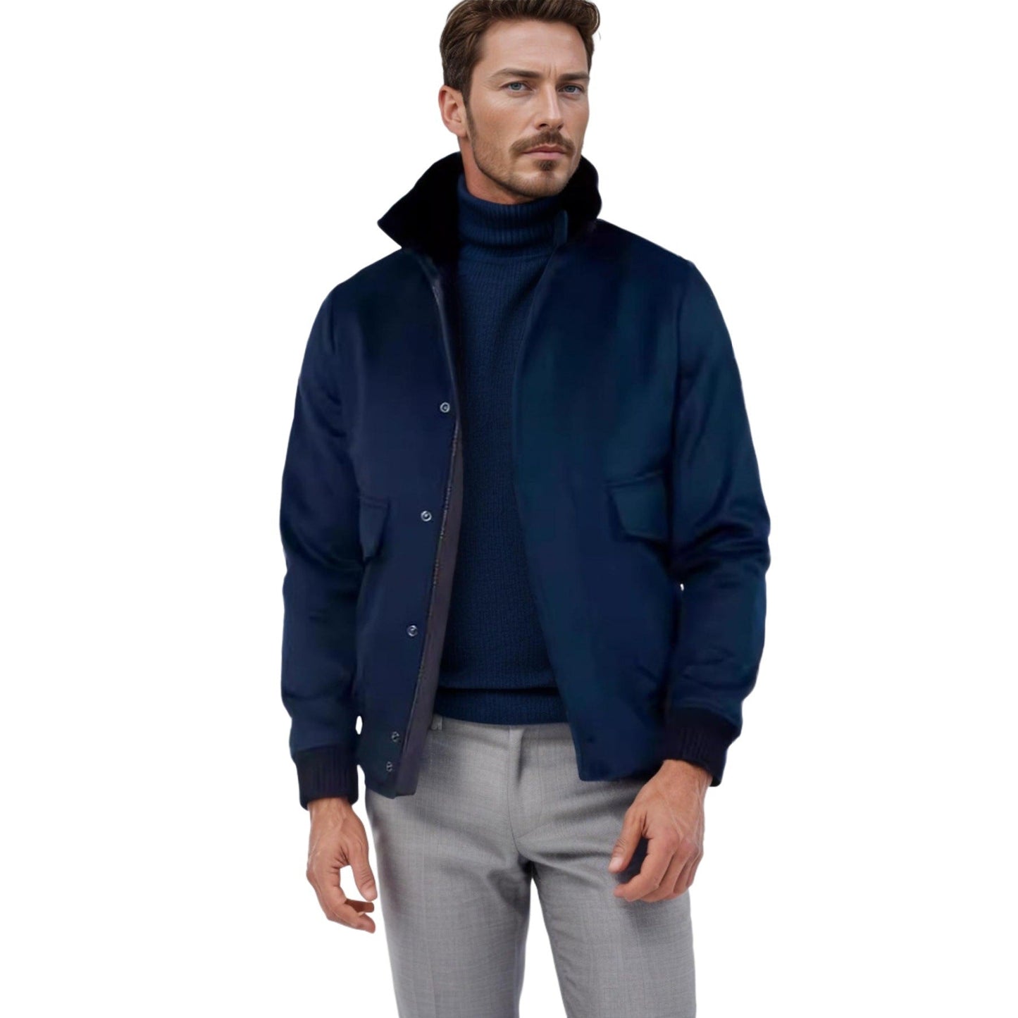 Herren Freizeitjacke Modern Stehkragen Casual - BerlinGlamour